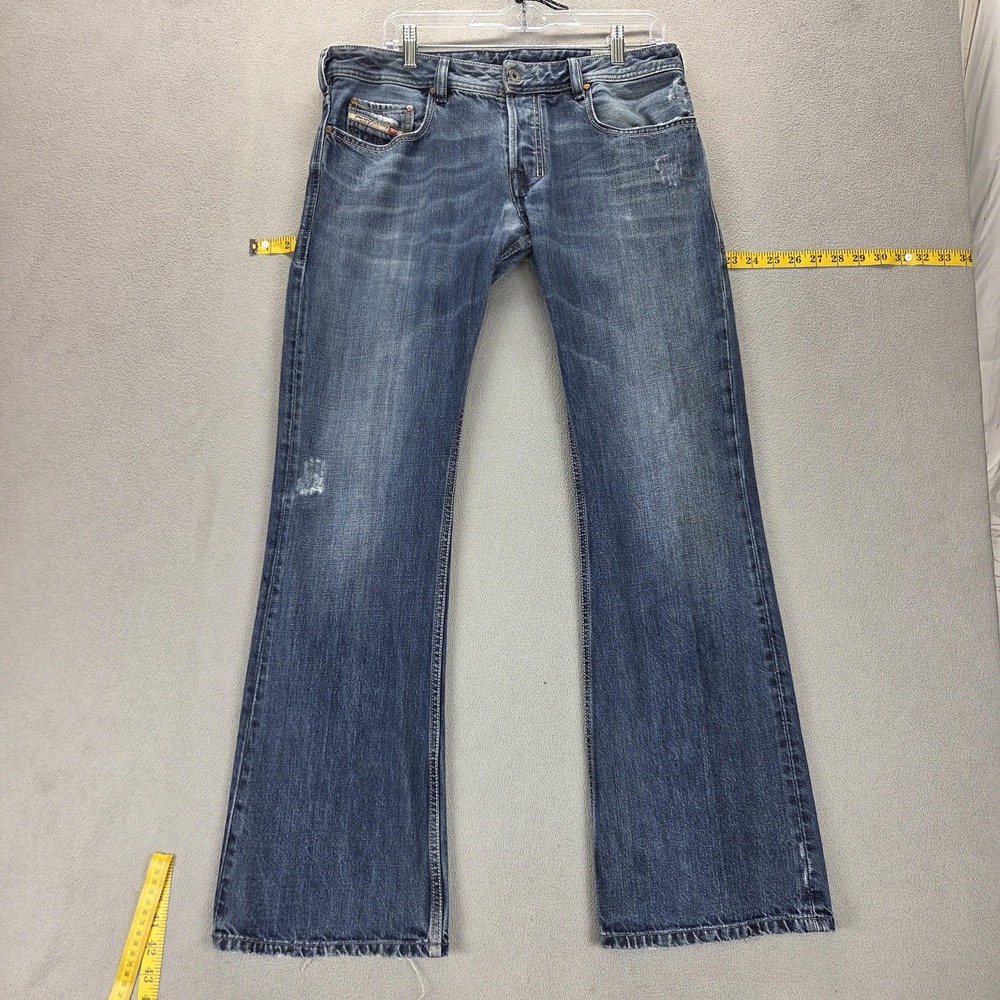 Diesel Jeans Mens 32x32 Blue Zathan Medium Wash Bootcut Button Fly 0071S